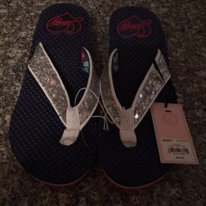 Juicy Couture flip flops with Silver Sequence
